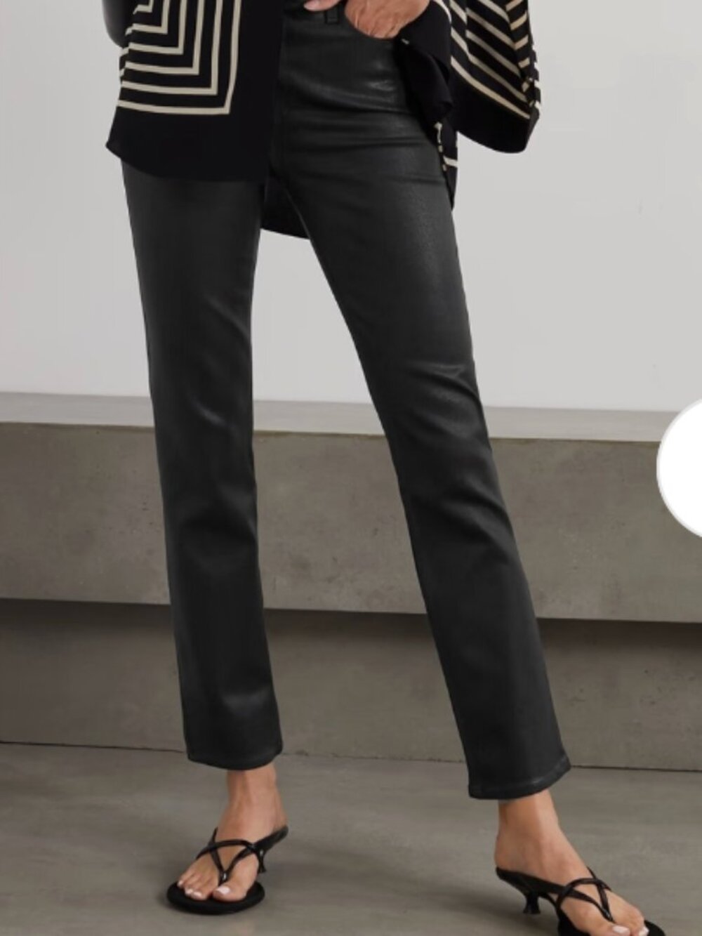 Paige Cindy Coated Black Jeans Size 26 Cropped Fall Winter